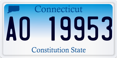 CT license plate AO19953