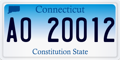 CT license plate AO20012