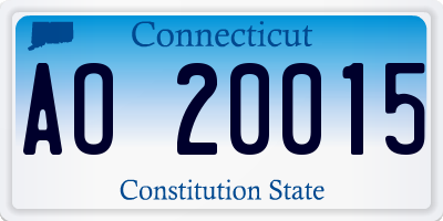 CT license plate AO20015