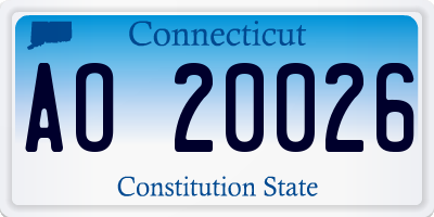 CT license plate AO20026