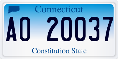 CT license plate AO20037