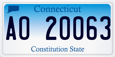 CT license plate AO20063
