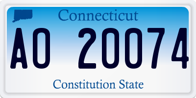 CT license plate AO20074