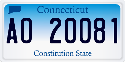 CT license plate AO20081