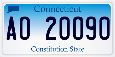 CT license plate AO20090
