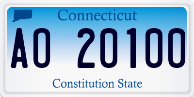 CT license plate AO20100