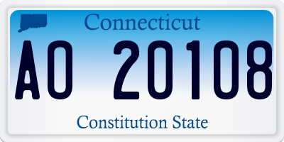CT license plate AO20108