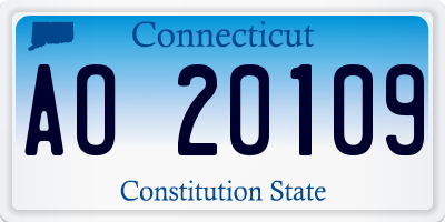 CT license plate AO20109