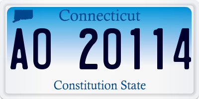CT license plate AO20114