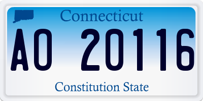 CT license plate AO20116
