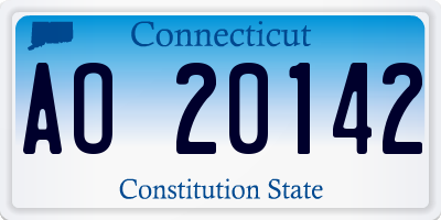 CT license plate AO20142