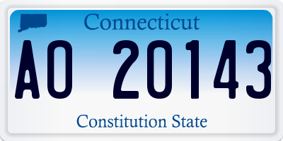 CT license plate AO20143