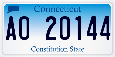 CT license plate AO20144