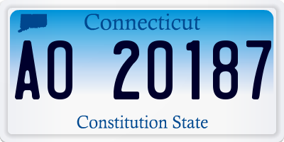 CT license plate AO20187