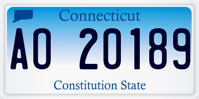 CT license plate AO20189