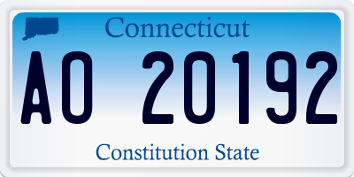 CT license plate AO20192