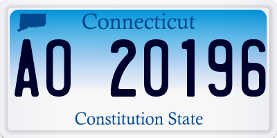 CT license plate AO20196