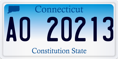 CT license plate AO20213