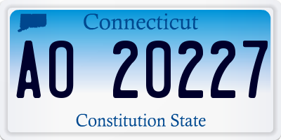 CT license plate AO20227