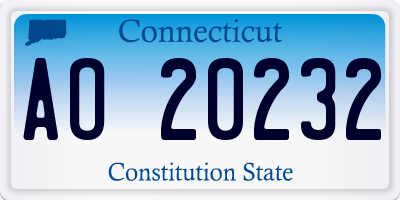 CT license plate AO20232
