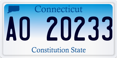 CT license plate AO20233