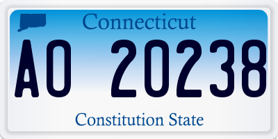 CT license plate AO20238