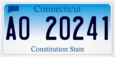 CT license plate AO20241
