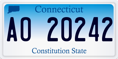 CT license plate AO20242