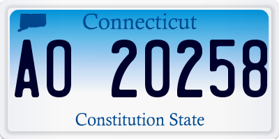 CT license plate AO20258