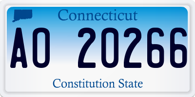 CT license plate AO20266