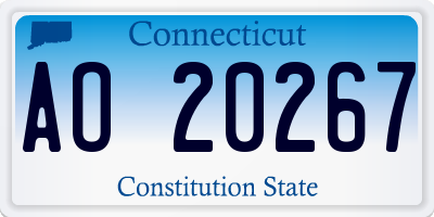 CT license plate AO20267