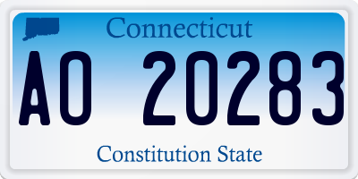 CT license plate AO20283