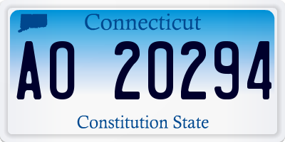 CT license plate AO20294