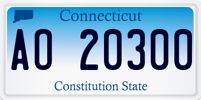 CT license plate AO20300