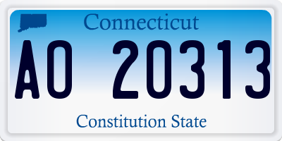 CT license plate AO20313