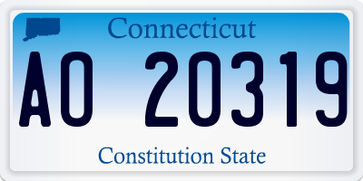 CT license plate AO20319