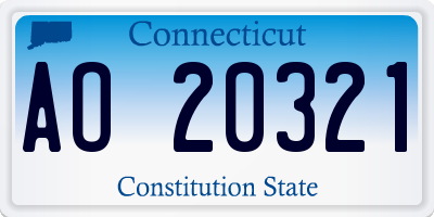CT license plate AO20321