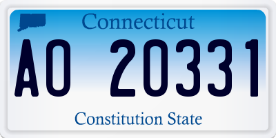 CT license plate AO20331