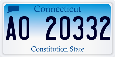 CT license plate AO20332
