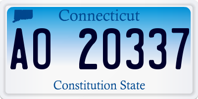CT license plate AO20337