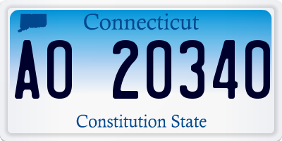 CT license plate AO20340
