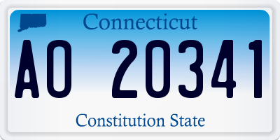 CT license plate AO20341