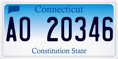 CT license plate AO20346
