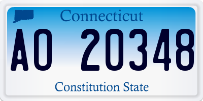 CT license plate AO20348