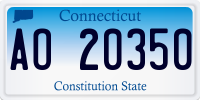CT license plate AO20350