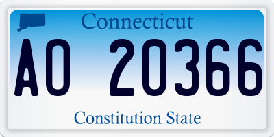 CT license plate AO20366