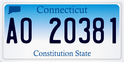 CT license plate AO20381