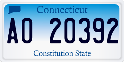 CT license plate AO20392