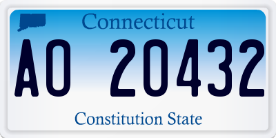 CT license plate AO20432