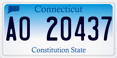 CT license plate AO20437